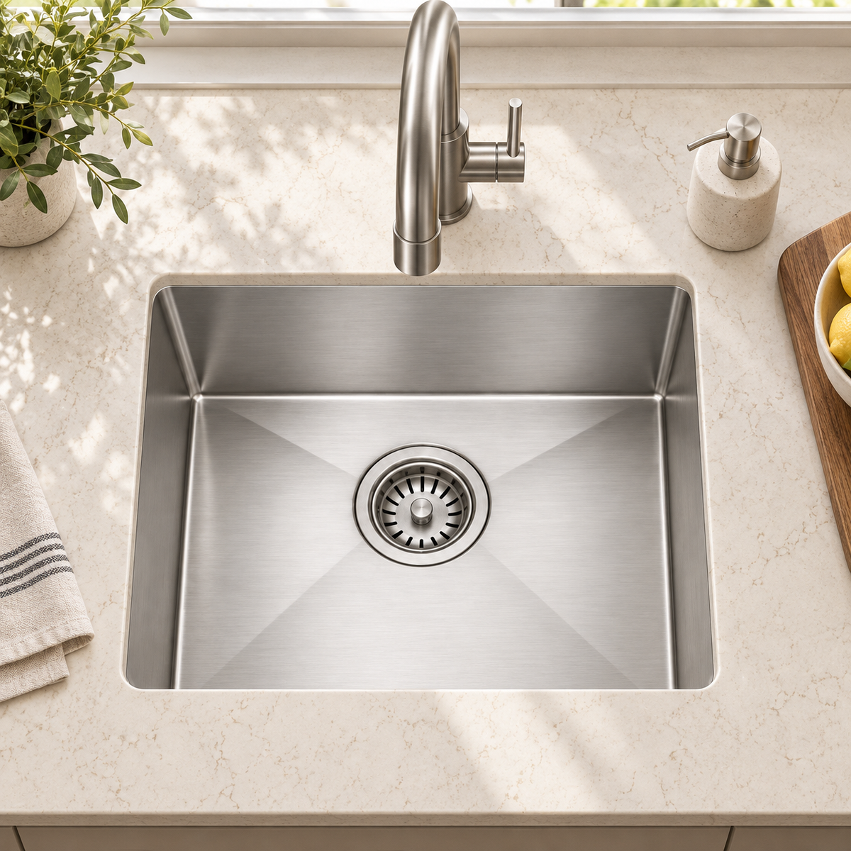 18 × 16 Inch Handmade Stainless Steel Kitchen Sink