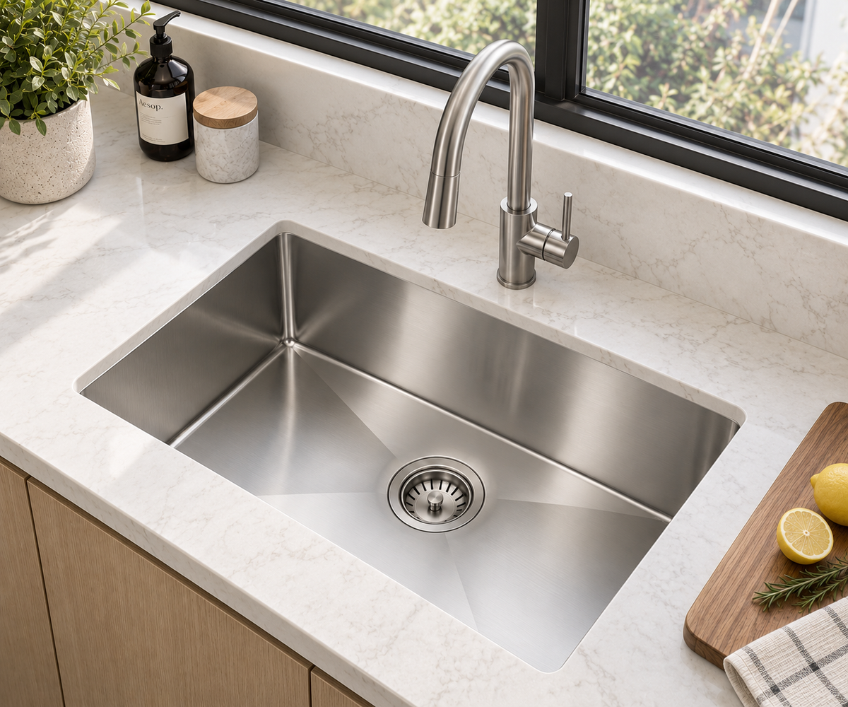 23 × 18 Inch Handmade Stainless Steel Kitchen Sink