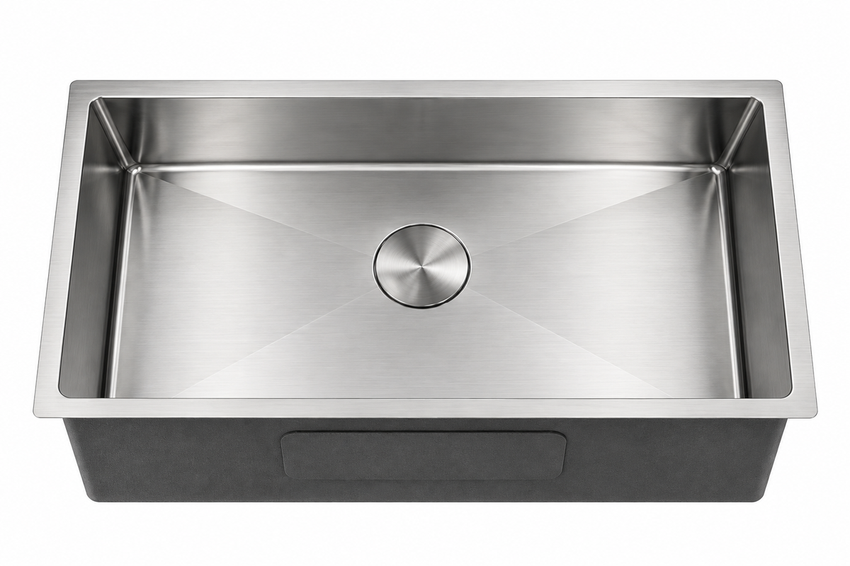 36 × 19 Inch Handmade Single Bowl Stainless Steel Kitchen Sink