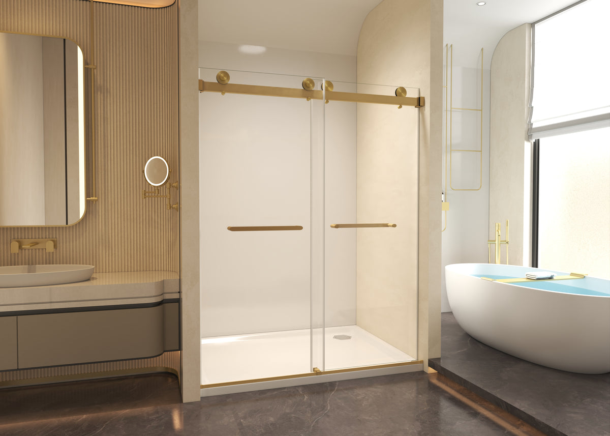 60" × 77" Shower Door with 10mm Easy-Clean Tempered Glass