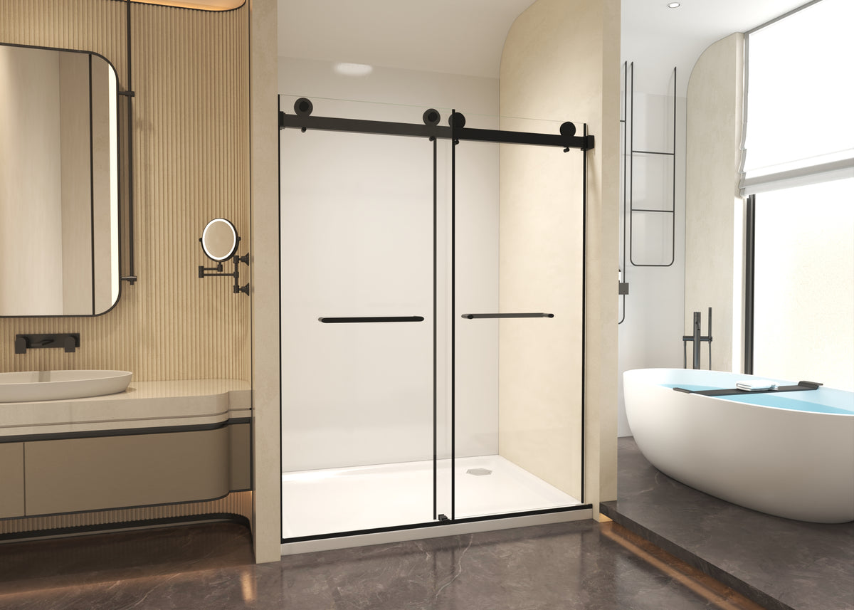60" × 77" Shower Door with 10mm Easy-Clean Tempered Glass